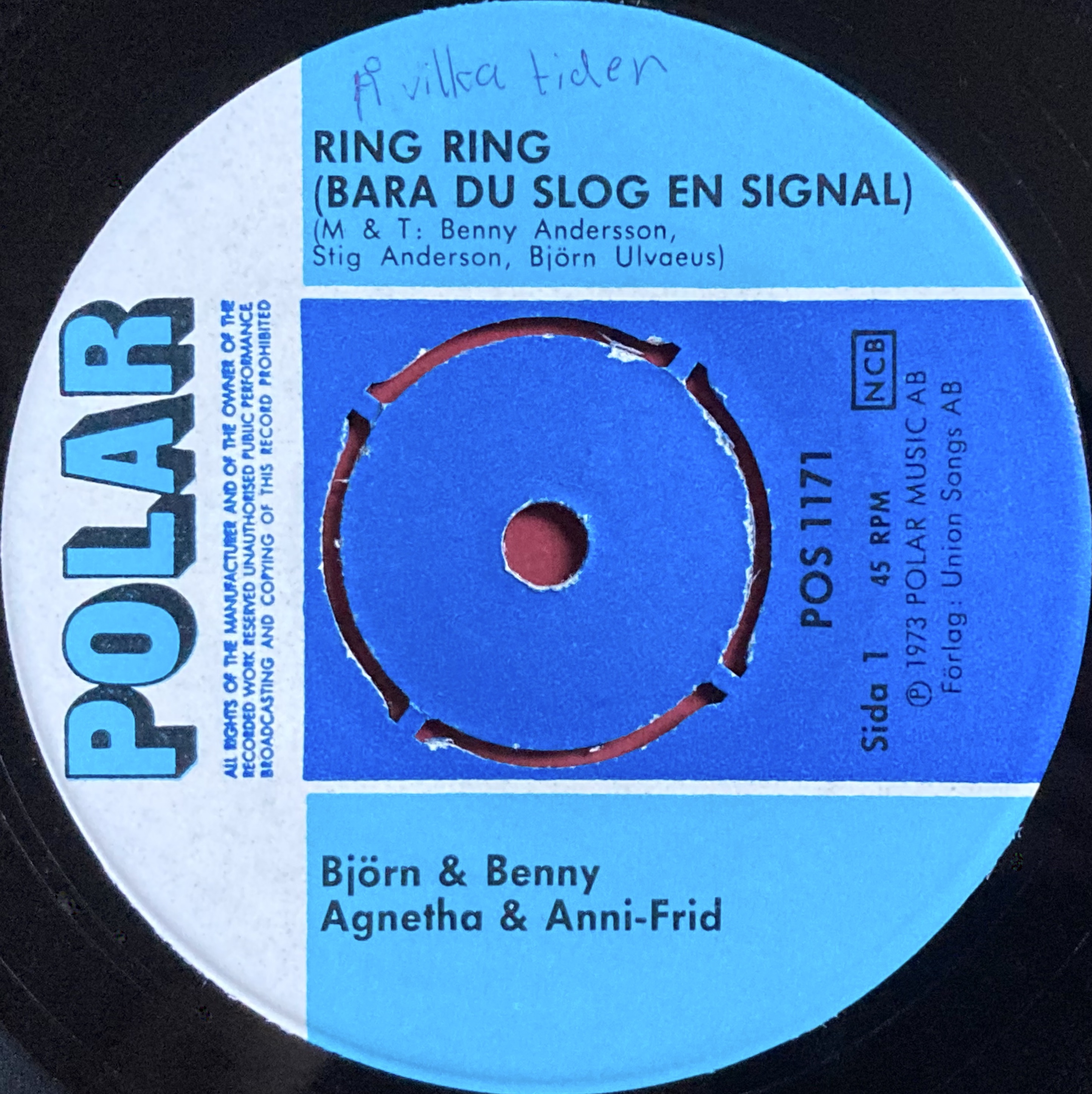 ABBA (BJÖRN & BENNY, AGNETHA & ANNI-FRID) - Ring ring Swe 7" Feltryck 1973 - 3
