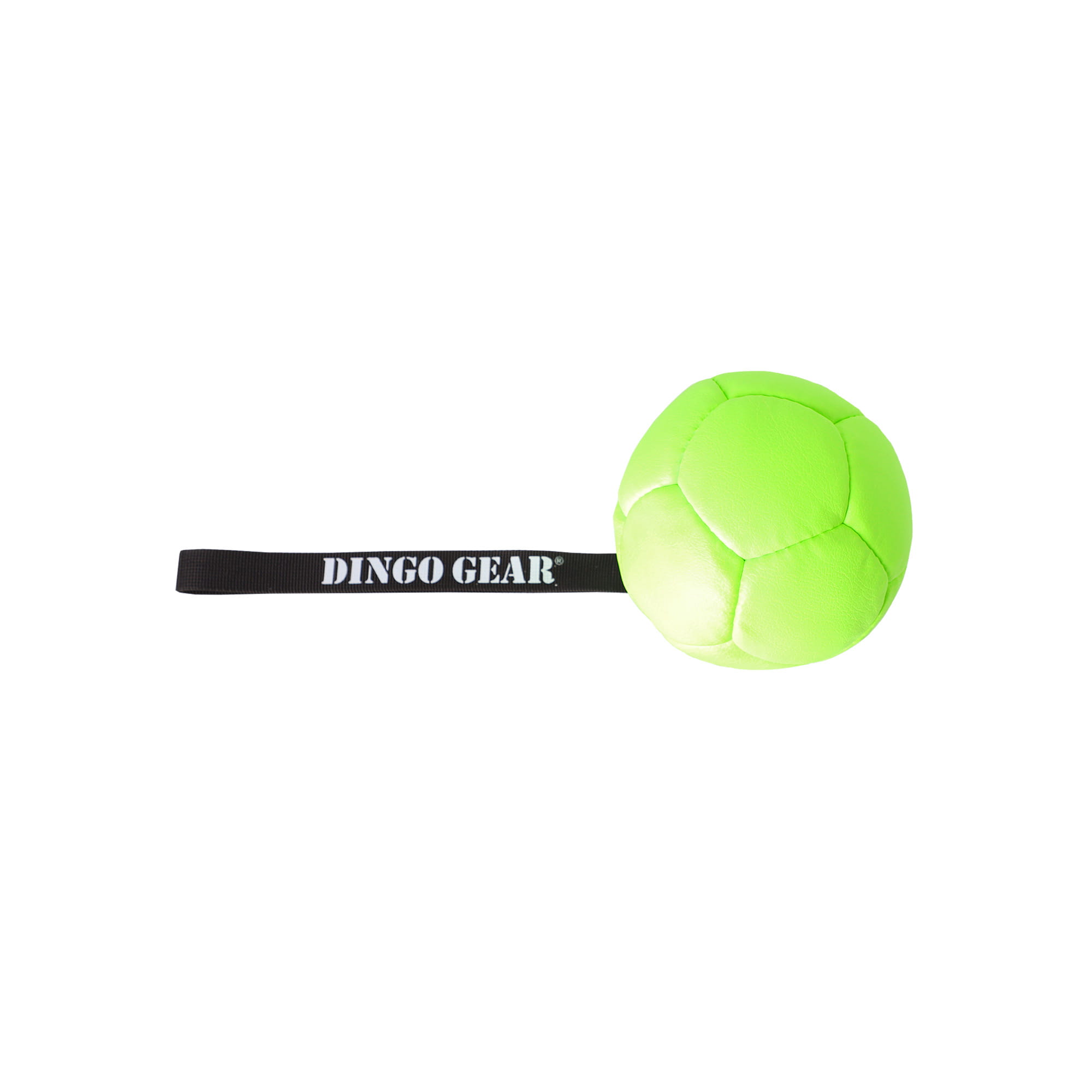 Dingo Gear Fylld Eco-Läderboll med Handtag - Neongrön (13 cm)