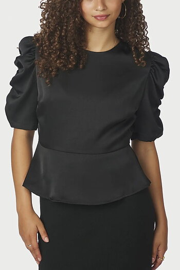 Neo Noir  - Benua Heavy Sateen Blouse Black