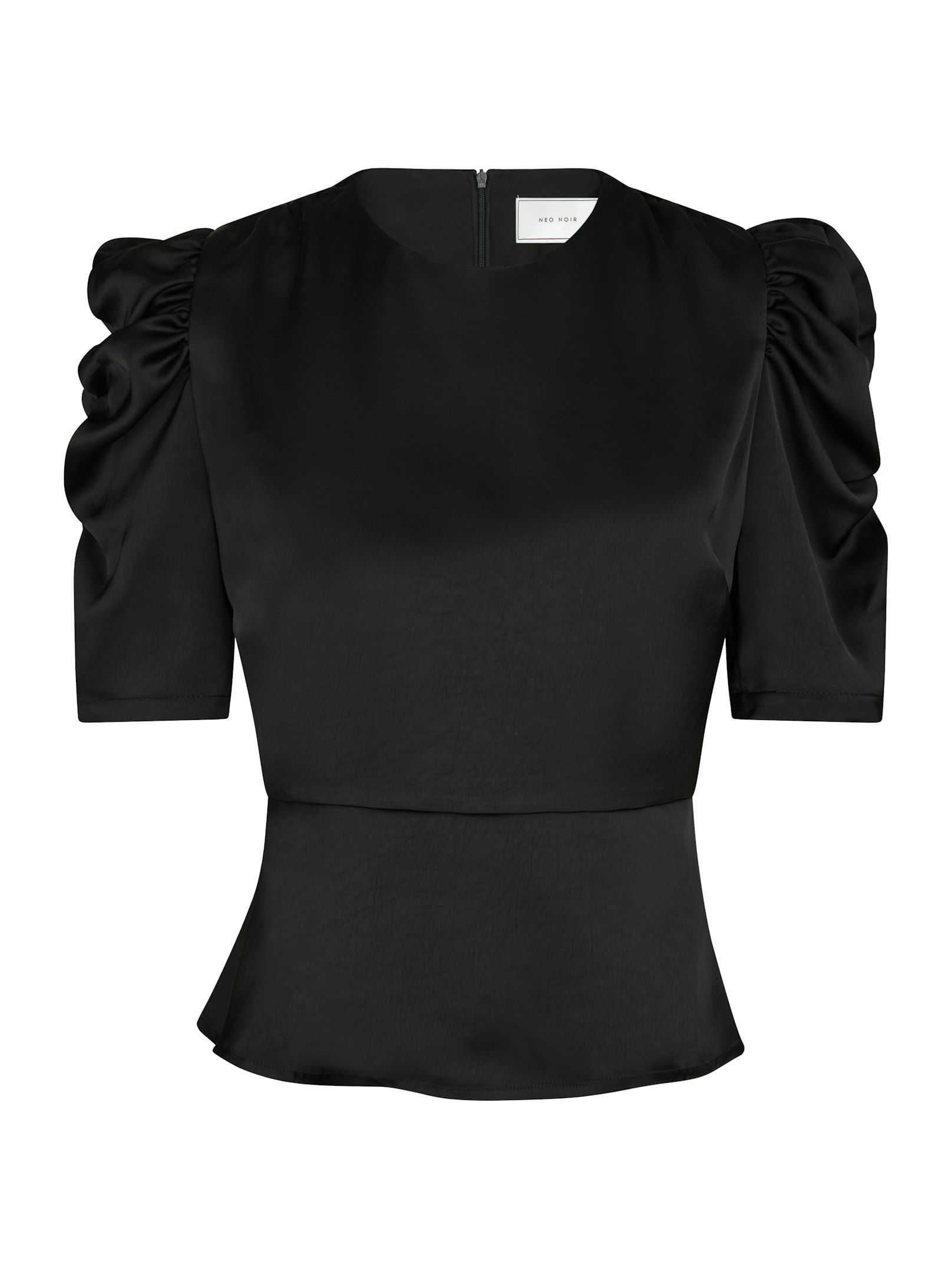 Neo Noir  - Benua Heavy Sateen Blouse Black - 5
