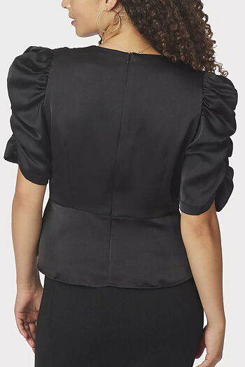 Neo Noir  - Benua Heavy Sateen Blouse Black
