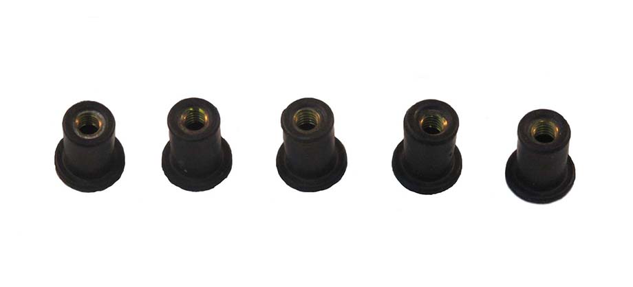 Gummimutter för montering belysning M4x0,7 Kabe