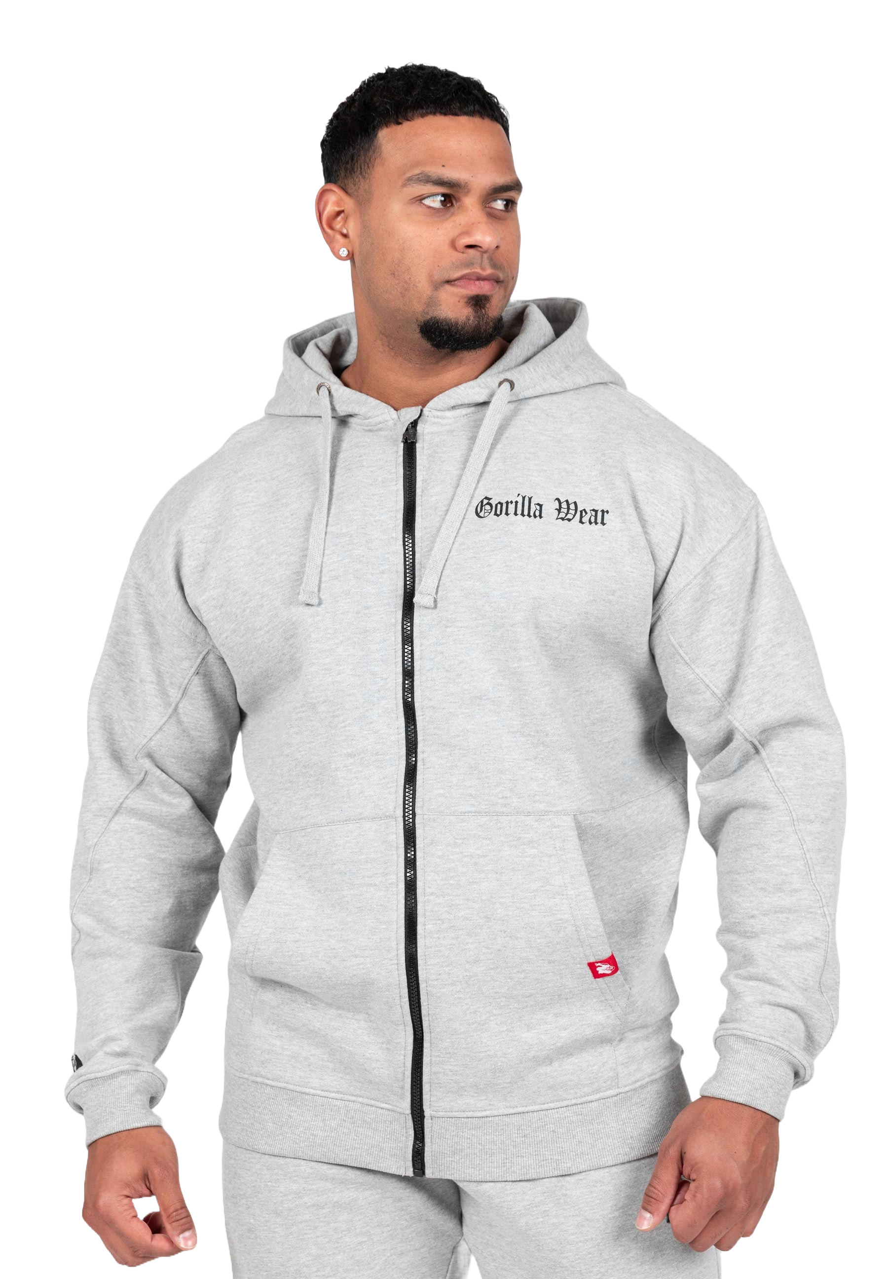 Utah Zipped Hoodie, light grey melange