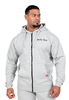 Utah Zipped Hoodie, light grey melange