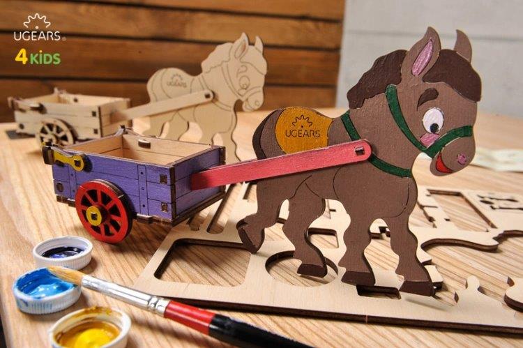 Ugears Åsna med Vagn - 4Kids - 5