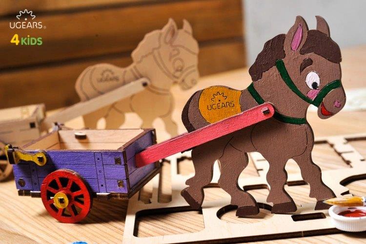 Ugears Åsna med Vagn - 4Kids - 6