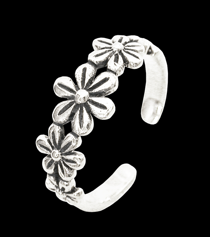 Blommig och somrig tåring i Äkta silver.