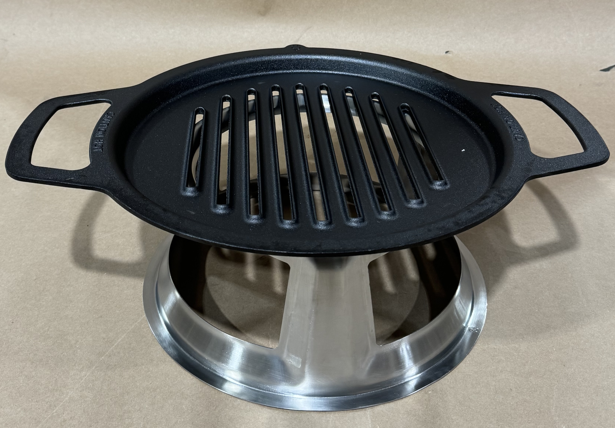 Grill top with stand