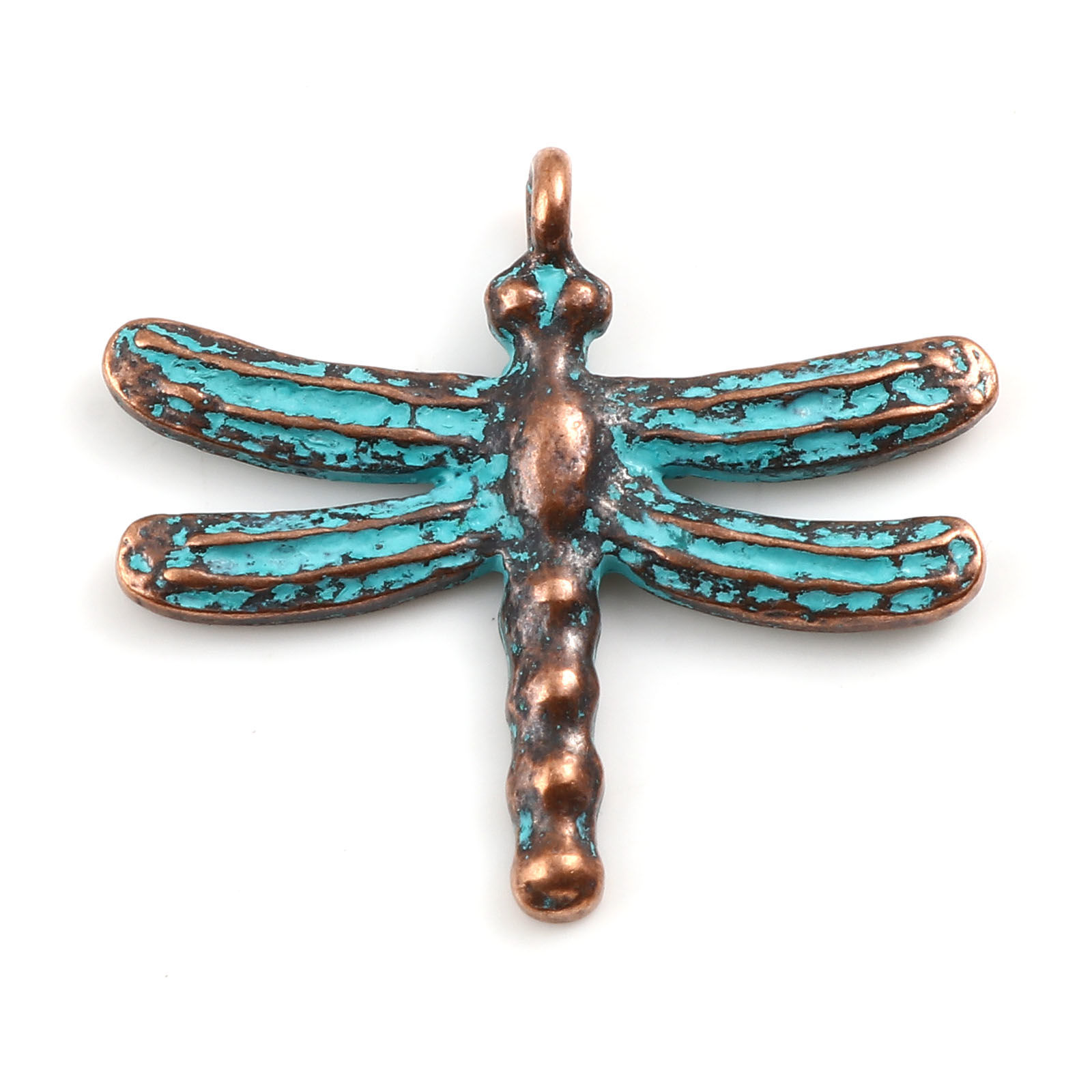 Charm, Dragonfly,  copper patina