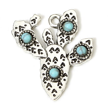 Charm -  Boho Cactus, silver blue