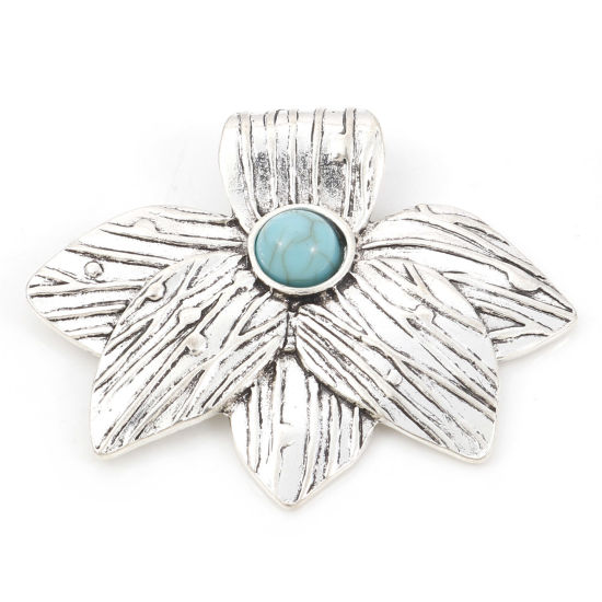 Berlock -   Boho  Blomma, Silver, turkos