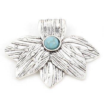 Berlock -   Boho  Blomma, Silver, turkos