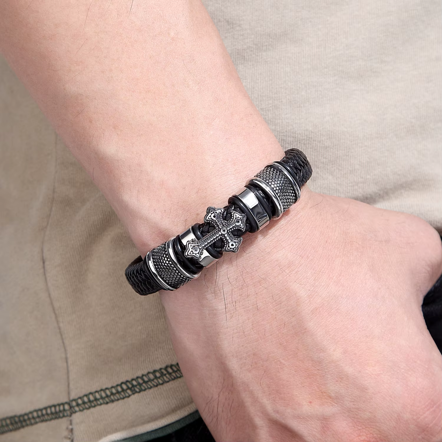Läderarmband "Crusader" - 6