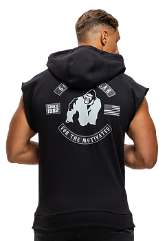 Huntley Sleeveless Hoodie, black