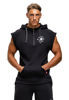 Huntley Sleeveless Hoodie, black