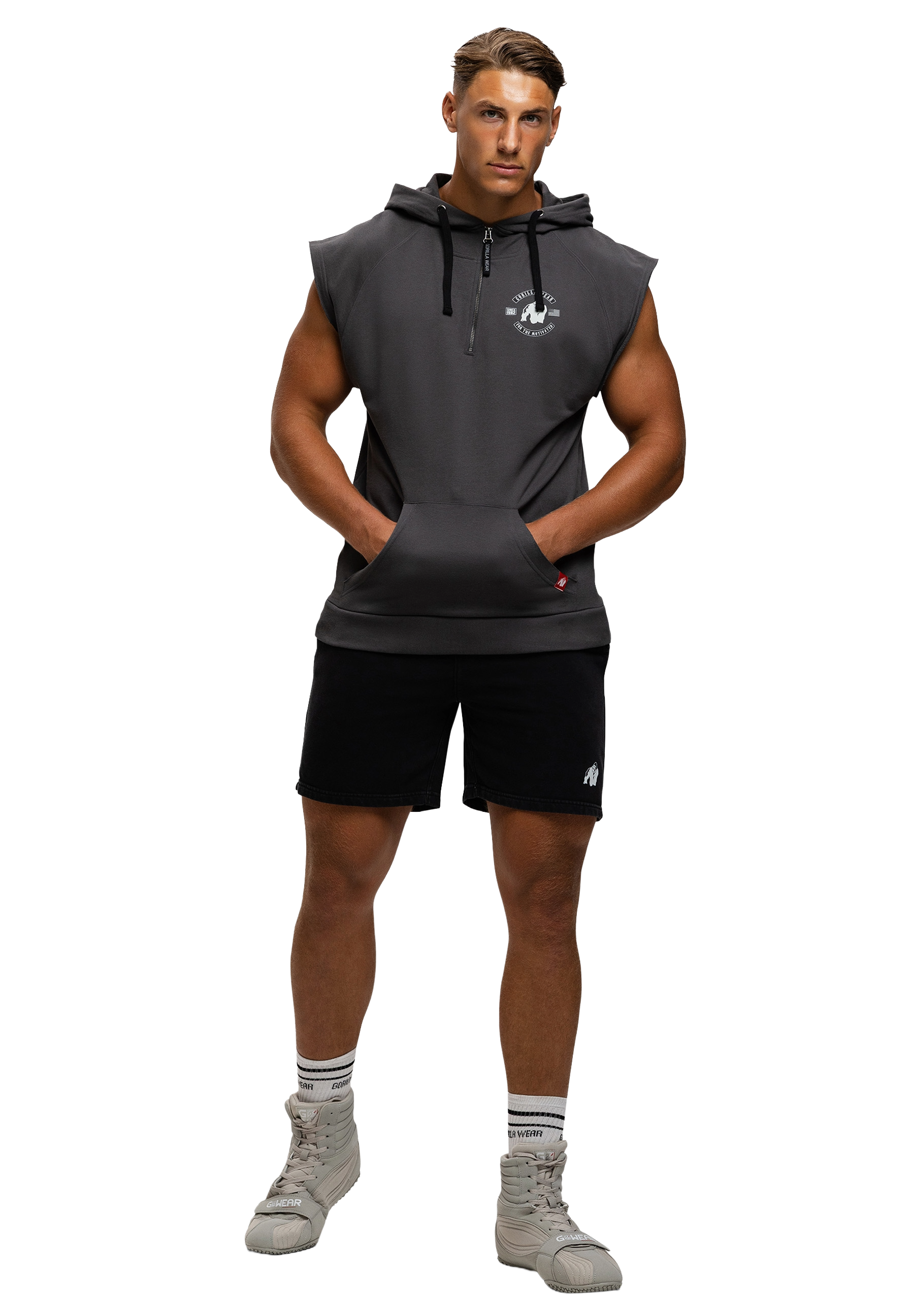 Huntley Sleeveless Hoodie, dark grey - 4