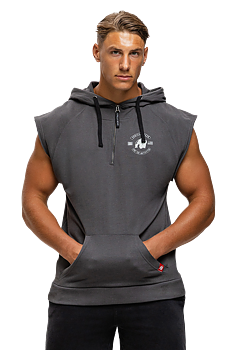 Huntley Sleeveless Hoodie, dark grey