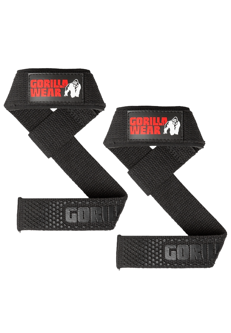 Padded Silicone Lifting Straps, black