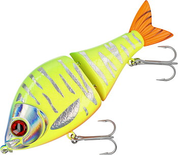 slow sinking pike bait that is articulated. natural swimming motion and realistic finish that attracts large pike