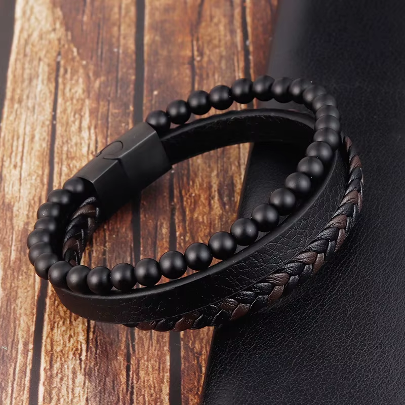 Läderarmband "Leather & Pearls" - 2