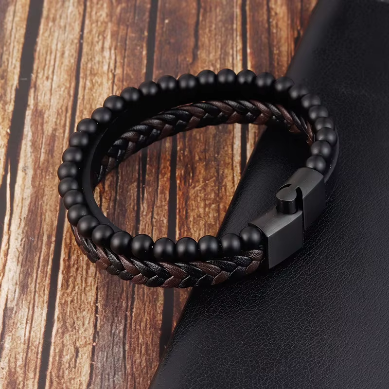 Läderarmband "Leather & Pearls" - 4