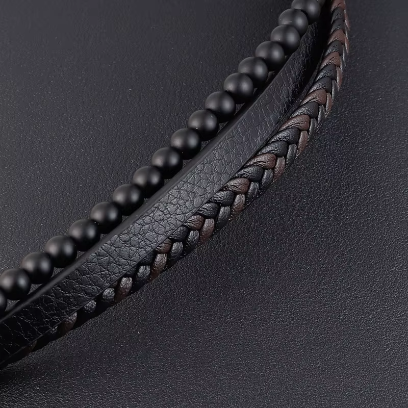 Läderarmband "Leather & Pearls" - 6