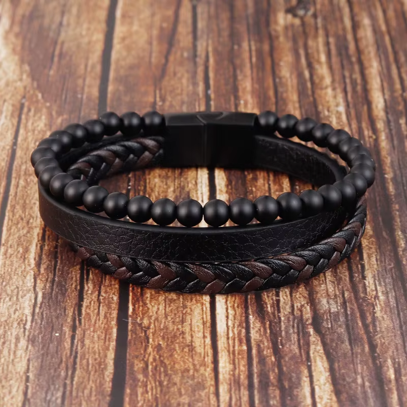 Läderarmband "Leather & Pearls" - 3