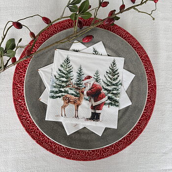 Servett Tomte & Rådjur