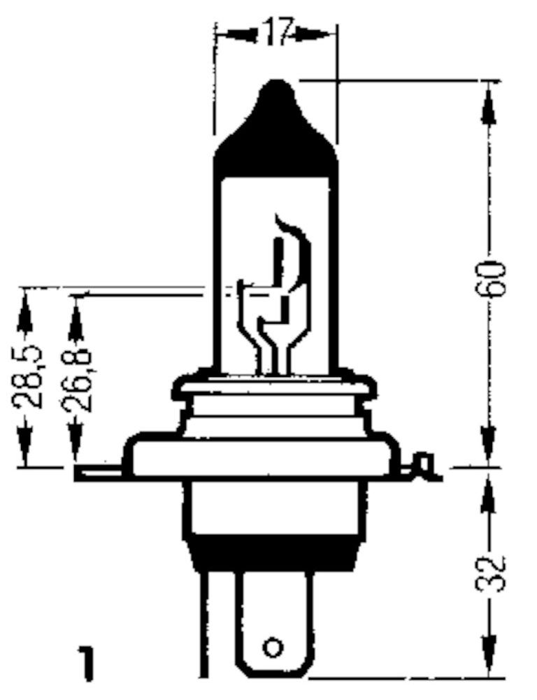 Halogenlampa 12 V H4 - 2