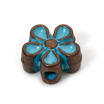 Spacer bead ,Flower 7mm  Patina Copper