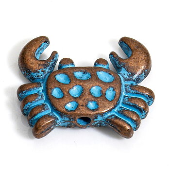 Spacer bead ,Crab  Patina Copper