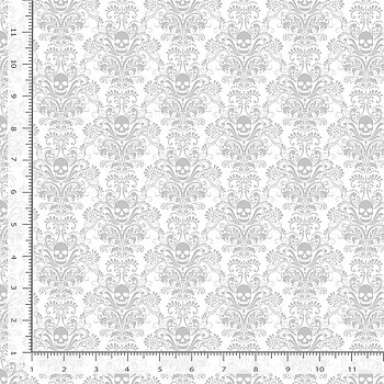 Skull Damask - Vit
