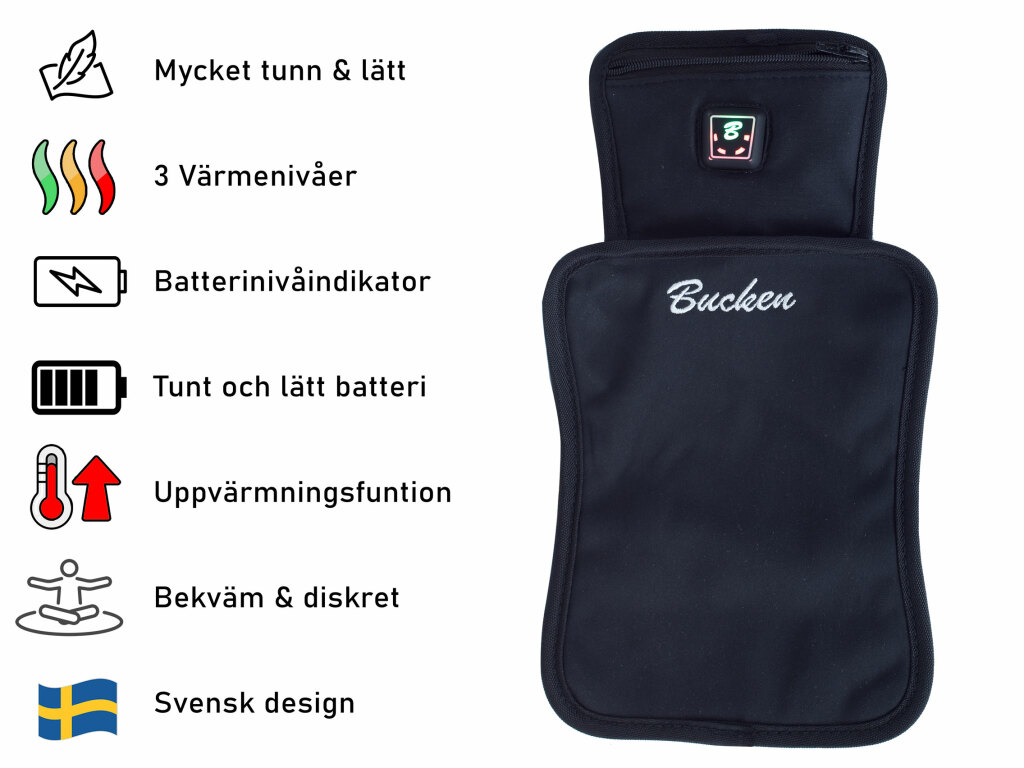 Uppvärmd kudde med batteri & USB-laddkabel från Bucken®   - 3