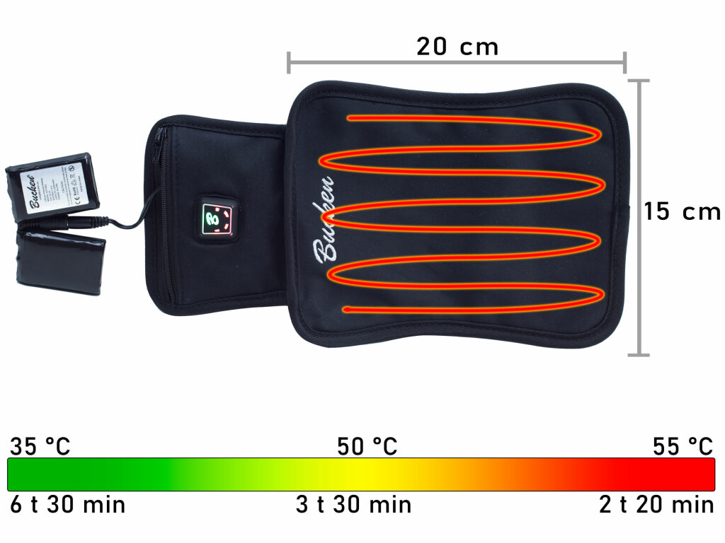Uppvärmd kudde med batteri & USB-laddkabel från Bucken®   - 4