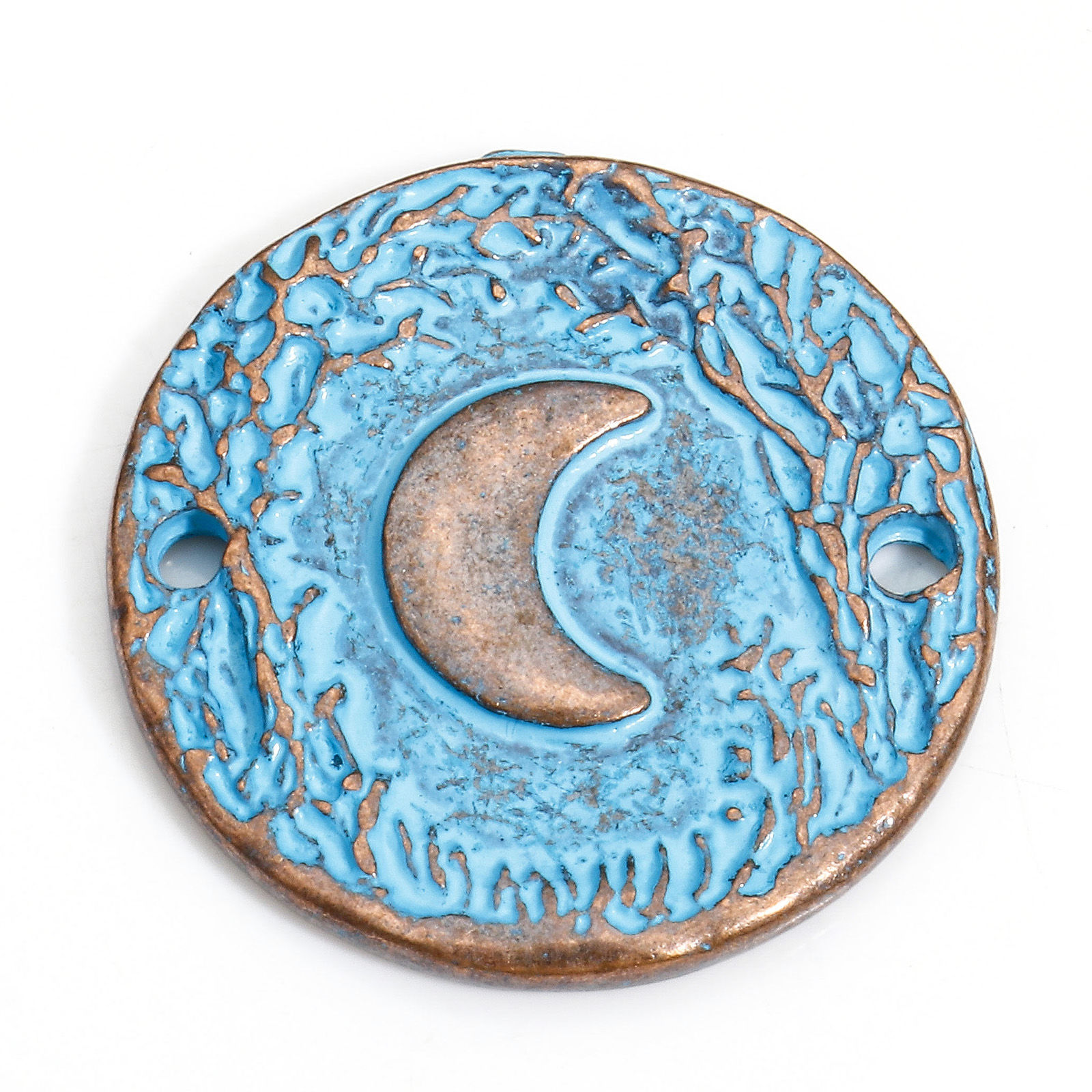 Connector, Moon  Patina Copper