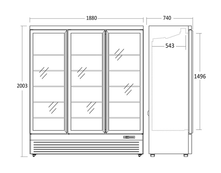Displaykyl DC1664BB, 1664 liter