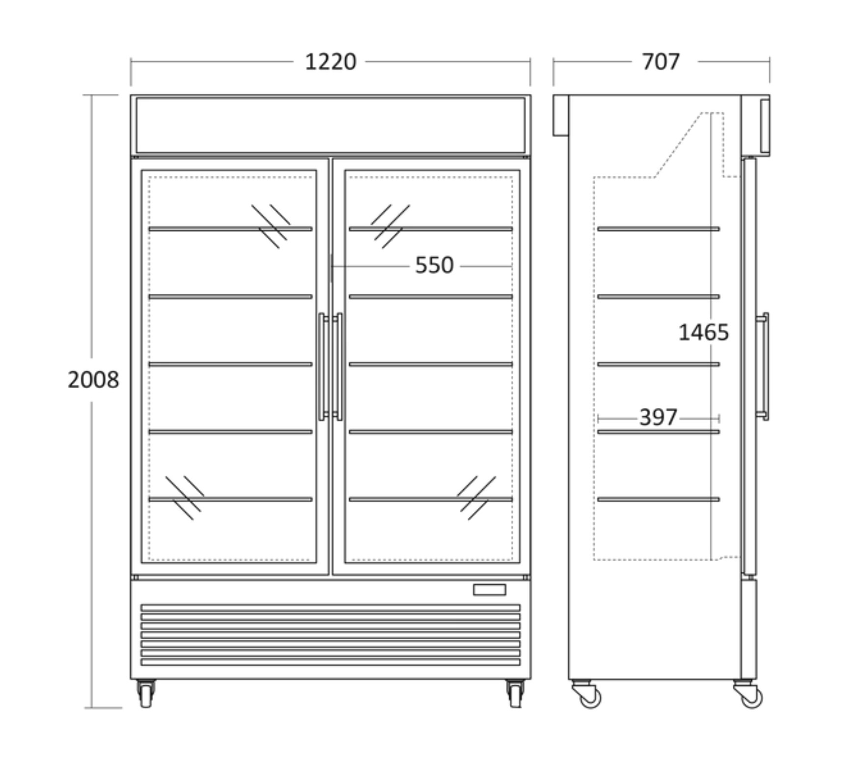 Displayfrys DF800BE, 800 liter - 3