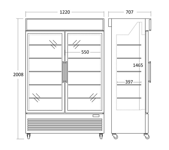 Displayfrys DF800BE, 800 liter