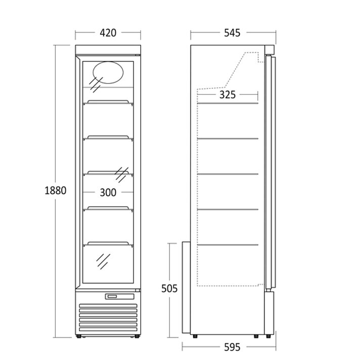 Displayfrys DF160BD, 165 liter