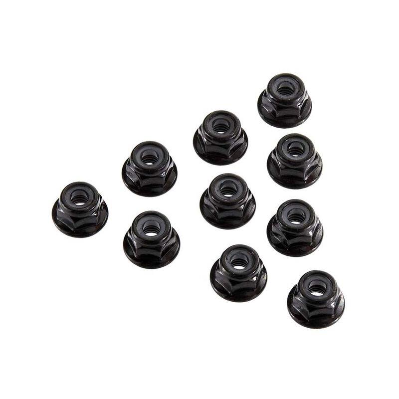 AXIAL 4mm Serrated Nylon Lock Nut, Black (10)