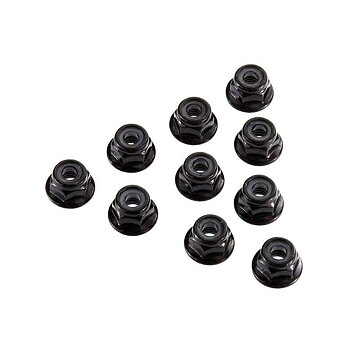 AXIAL 4mm Serrated Nylon Lock Nut, Black (10)