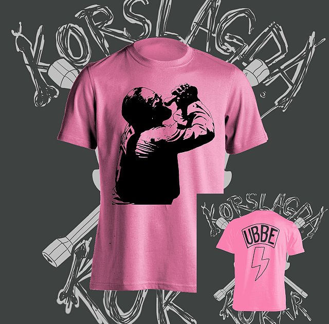 KORSLAGDA KUKAR - Ubbe Sjunger Pink T-shirt