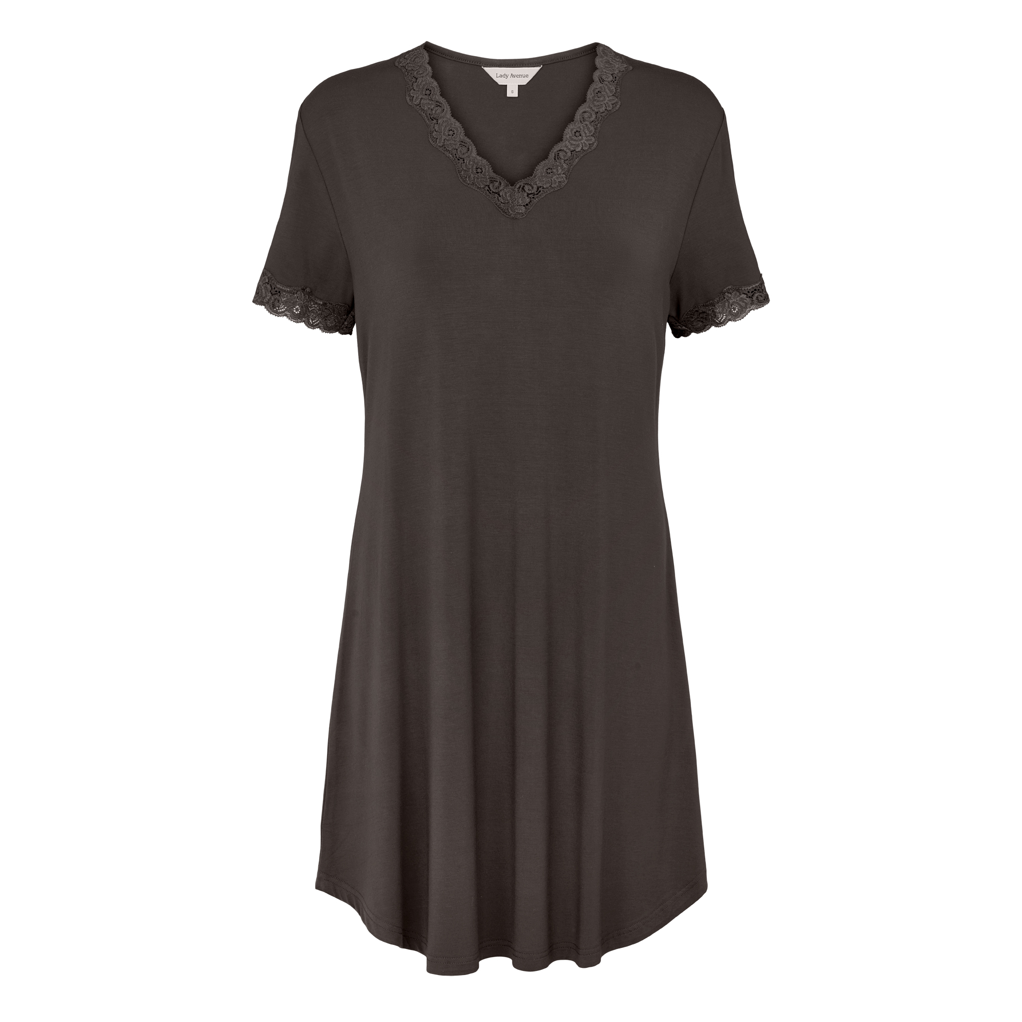 Lady Avenue Bamboo Nightdress w. Lace - 5