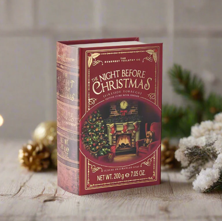 Festive Story Book Edition : The Night Before Christmas Fireside Tobacco -  Tvål 200 gram i julig bokformad ask med magnetlås - 2