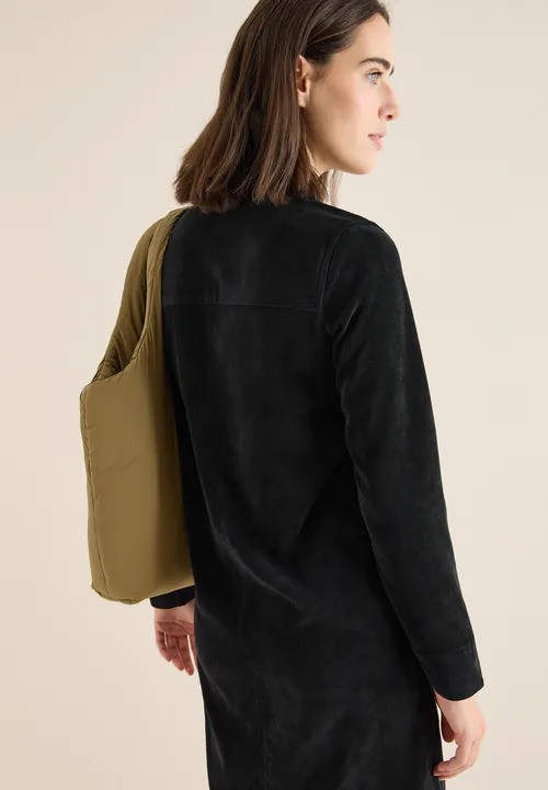 Solid Zipper Corduroy Dress - (C) - Cecil - 3