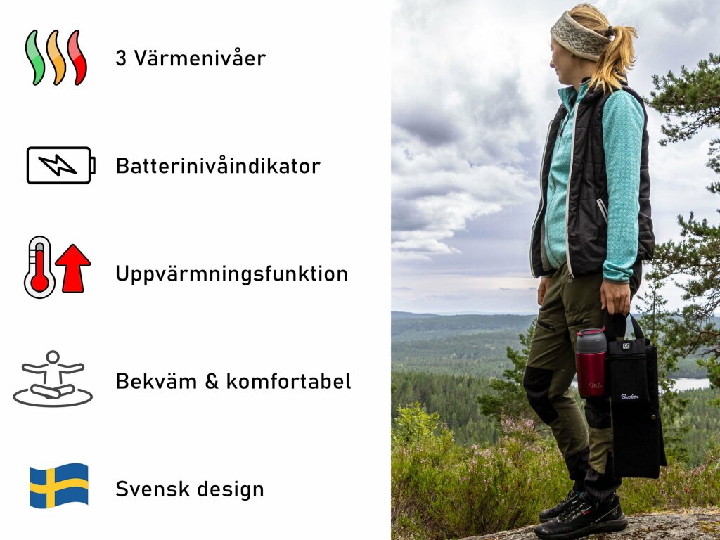 Uppvärmd sittdyna med batteri & USB-laddkabel från Bucken®   - 3