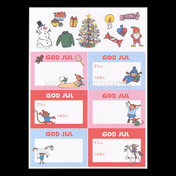Pippi Långstrump 12 Juletiketter & 20 Julstickers - LO
