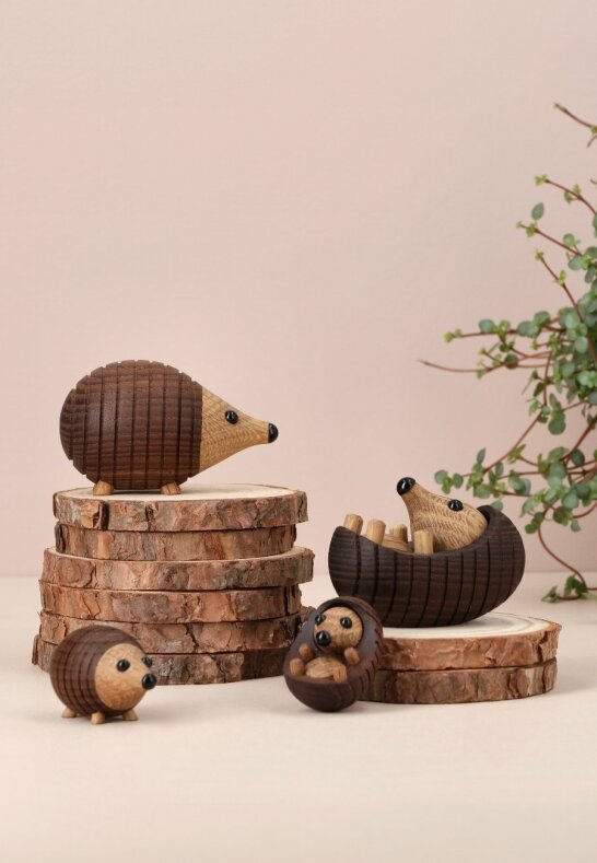 Spike hedgehog Mini wooden decoration 3 cm - 4