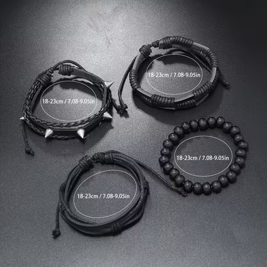 Bracelets: Set of 4 different bracelets "Rockwear Collection" - 4