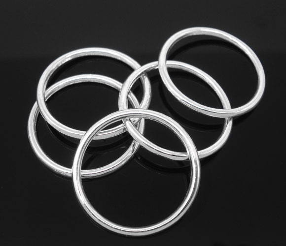 Connector / Jumprings,24mm- silver  - 2